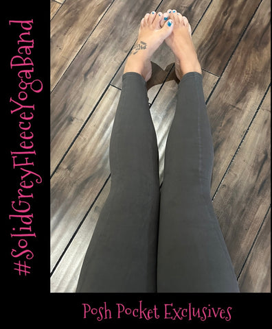 Solid Grey Fleece Yoga Band 20-24 - Posh Pocket Exclusives