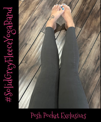 Solid Grey Fleece Yoga Band 2-10 - Posh Pocket Exclusives