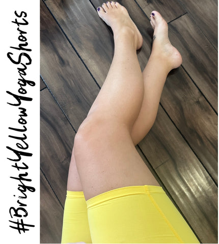 Bright Yellow Yoga Shorts - S, M, L, XL