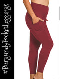Burgundy Pocket Leggings