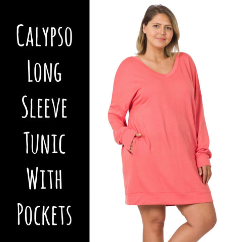 Calypso Long Sleeve Tunic with Pockets