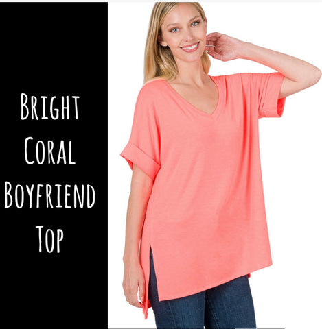 Bright Coral Boyfriend Tee