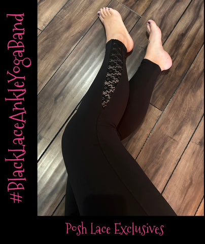 Black Lace Ankle Yoga Band - 12-18