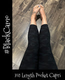 Black Camo - 7/8 Pocket Capri