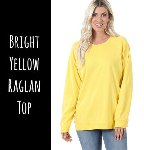 Bright Yellow Raglan Top - S