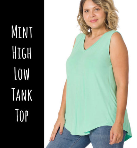 Mint High Low Tank Top
