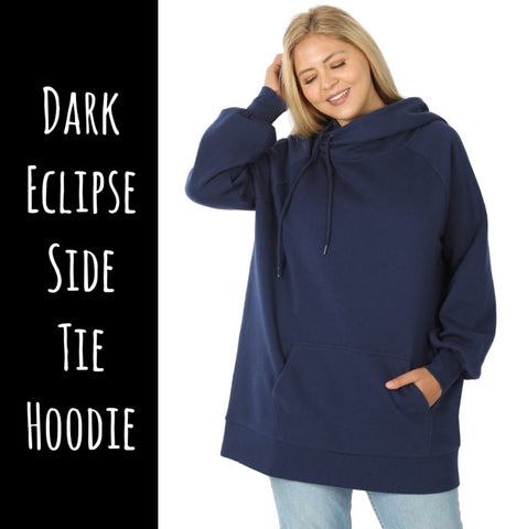 Dark Eclipse Side Tie Hoodie is