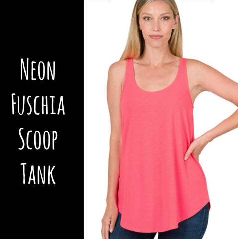 Neon Fuchsia Scoop Tank