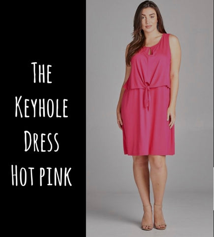 The Keyhole Dress - Pink - S, M, L, 1x, 2x