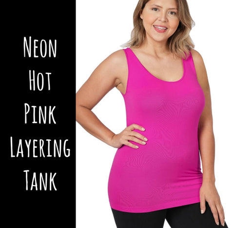 Neon Hot Pink Layering Tank