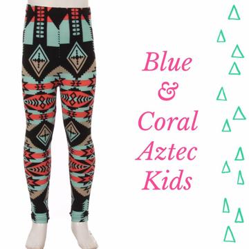Blue & Coral Aztec Kids 3-6