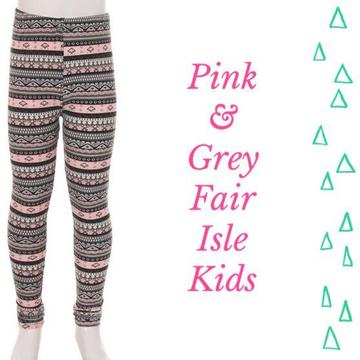 Pink & Grey Fair Isle Kids 7-10