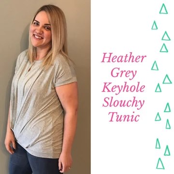 Heather Grey Keyhole Slouchy Tunic