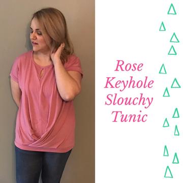 Rose Keyhole Slouchy Tunic - MEDIUM