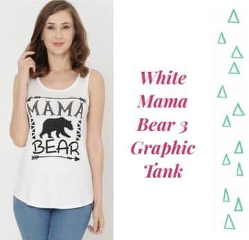 White Mama Bear 3 Graphic Tank