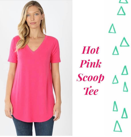 Hot Pink Scoop Tee