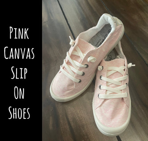 Pink Canvas Slip On Shoes