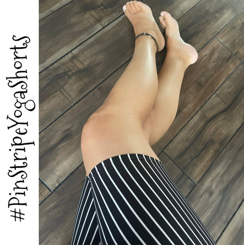 Pin Stripe Yoga Shorts Ladies Size 2-10