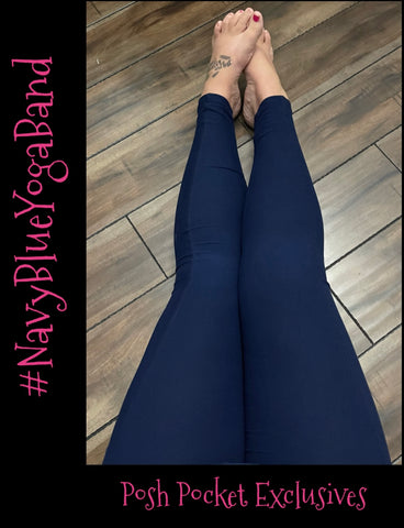 Navy Blue Yoga Band Posh Pocket Exclusives Ladies Size 2-10