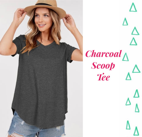 Charcoal Scoop Tee - M