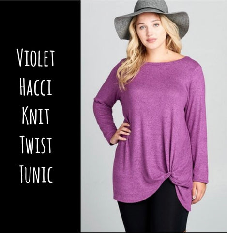 Violet Hacci Knit Twist Tunic - 3x