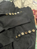 L - black knit sweater with button sleeve size XL