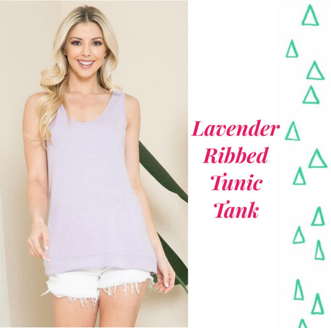 Lavender Ribbed Tank - XL