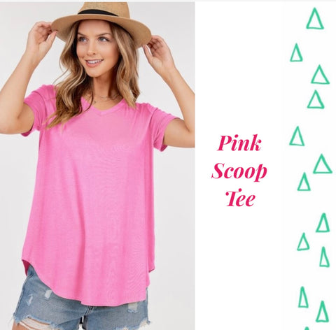 Pink Scoop Tee - 1x