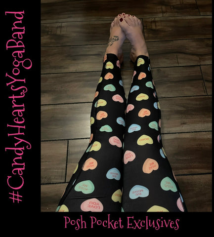 Candy Hearts Yoga Band Ladies 20-24 - Posh Pockets Exclusives