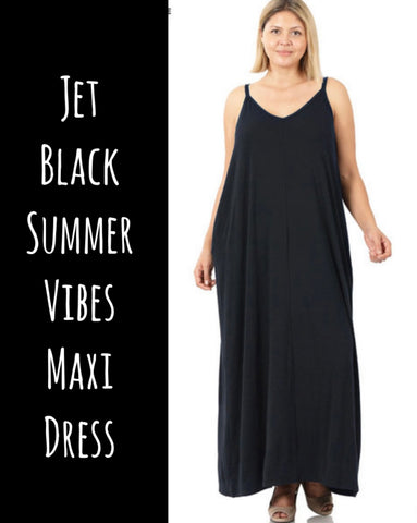 Jet Black Summer Vibes Maxi Dress