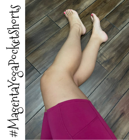 Magenta Yoga Pocket Shorts