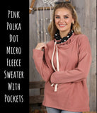 Pink Polka Dog Micro Fleece Sweater with Pockets