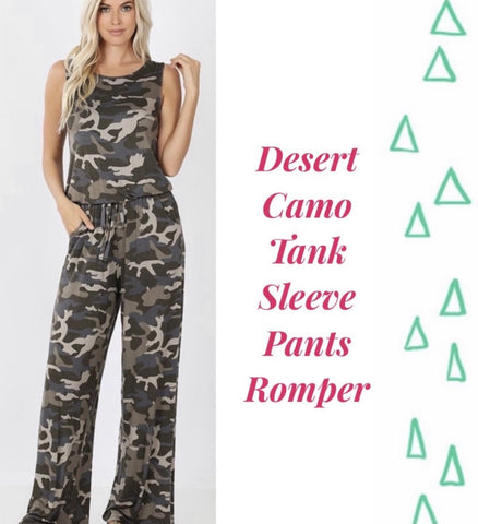 Desert Camo Tank Sleeve Pants Romper