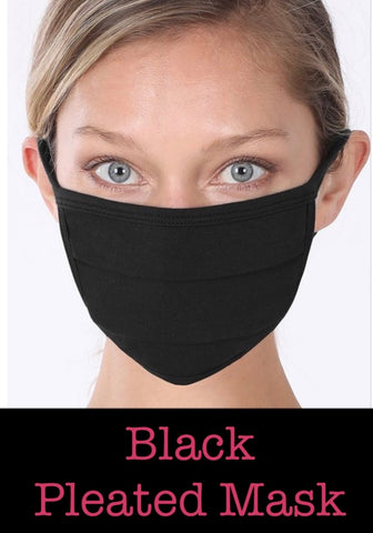 Black Pleated Mask