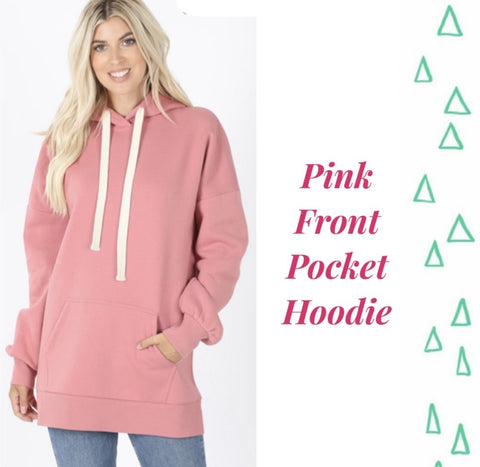 Pink Front Pocket Hoodie