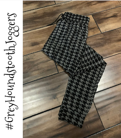 Grey Houndstooth Joggers