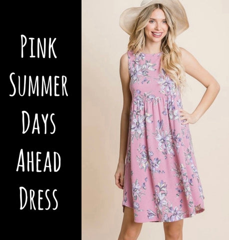 Pink Summer Days Ahead Dress - S, M