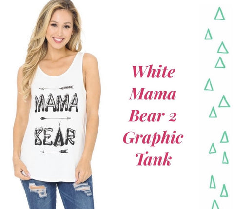 White Mama Bear 2 Graphic Tank