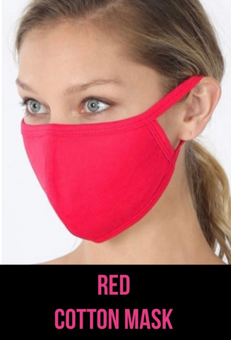 Red Cotton Face Mask