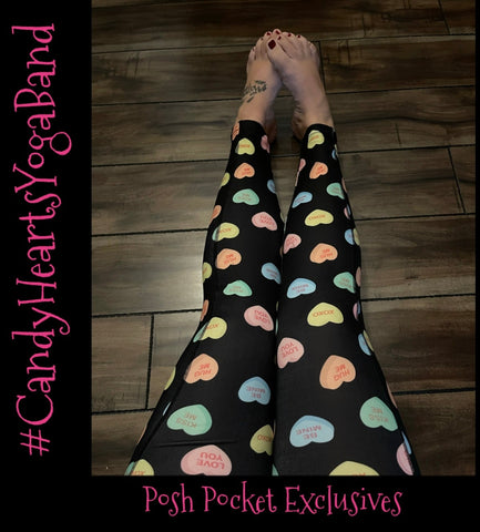 Candy Hearts Yoga Band Ladies 12-18 - Posh Pockets Exclusives
